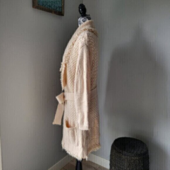 ESQUALO Fringe Knit Cardigan Sweater NWT Women's Sz Lrg - Picture 6 of 14